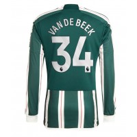 Manchester United Donny van de Beek #34 Vonkajší futbalový dres 2023-24 Dlhy Rukáv